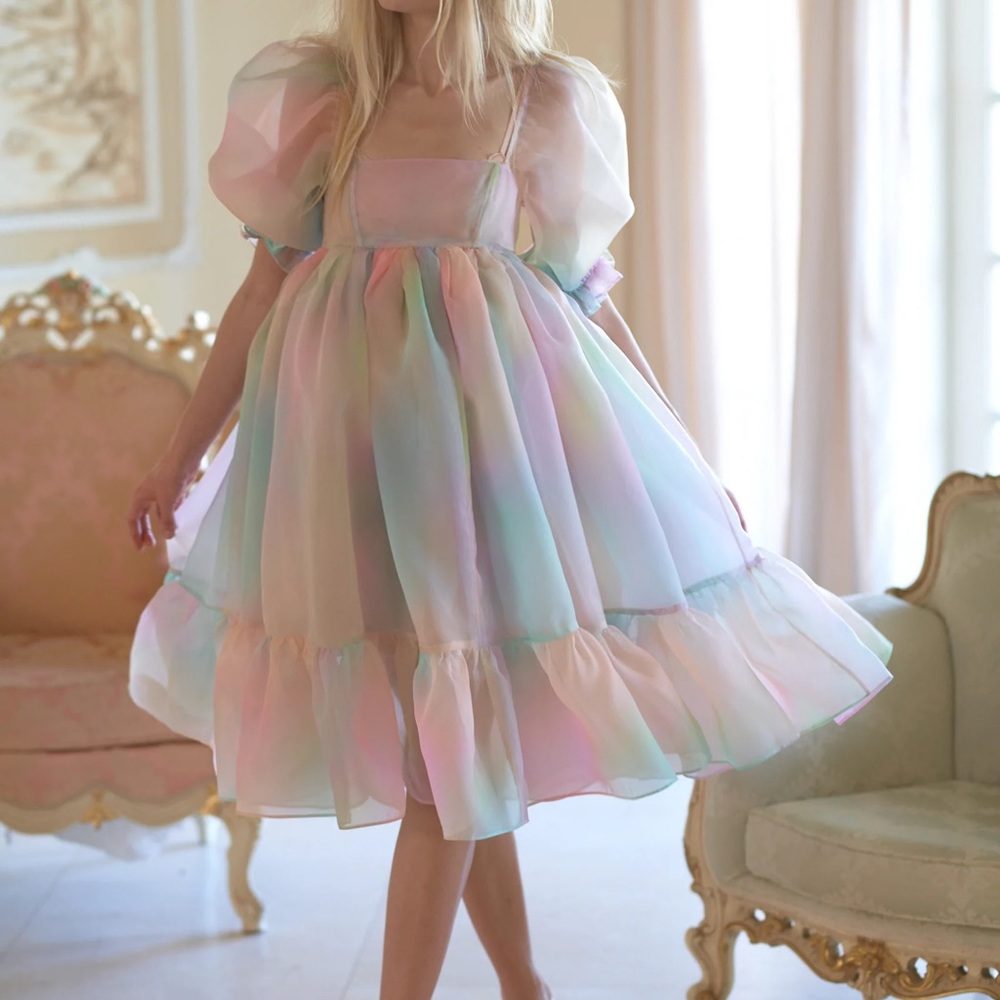 Selkie The Rainbow French Puff Dress